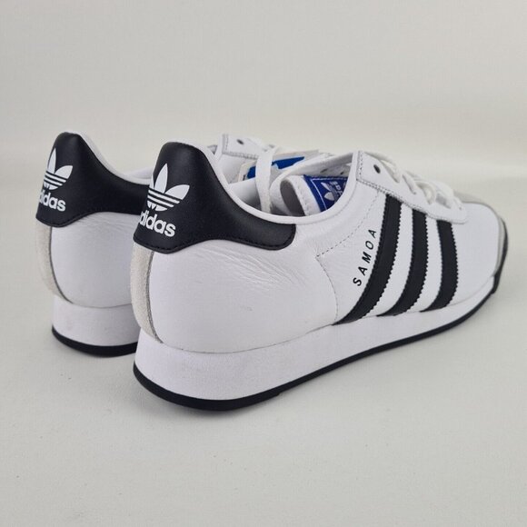 adidas Originals SAMOA Lea White Black Mens Shoes Lthr Sneakers Size 7.5 - Picture 4 of 11